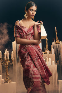 I Do Saree Maroon
