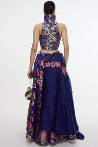 Handwoven Aubergine Cutwork Lehenga Set