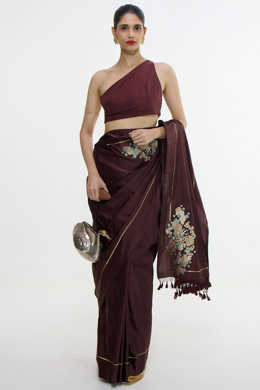 Handwoven Burgundy Saree