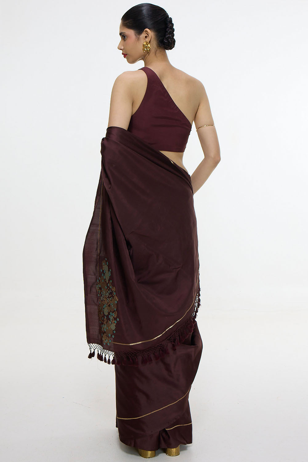 Handwoven Burgundy Saree