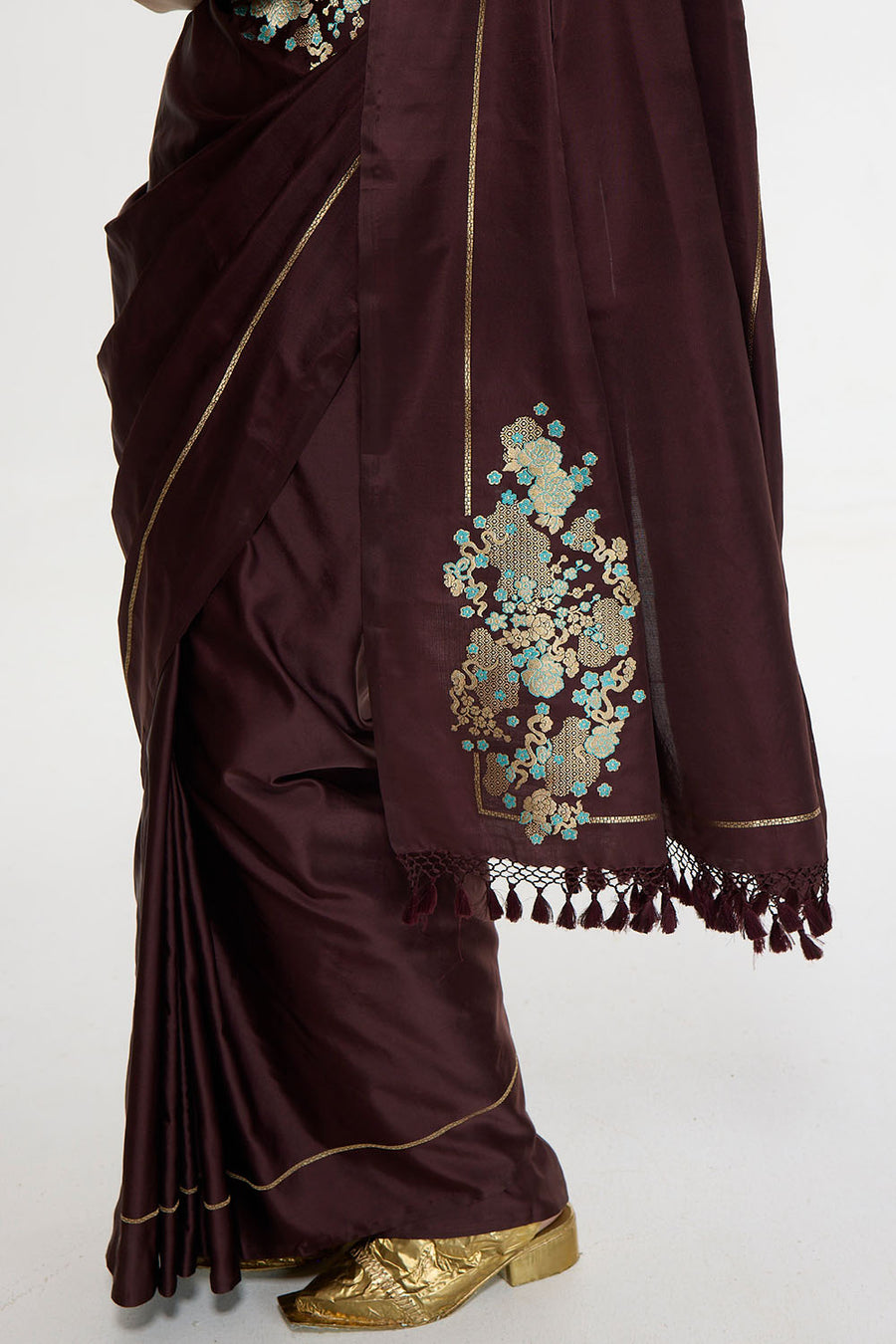 Handwoven Burgundy Saree