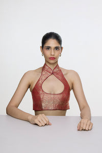 Handwoven Crimson Red Blouse