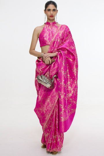 Handwoven Deep Pink Saree
