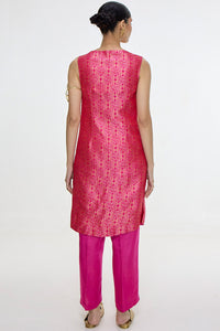 Handwoven Hot Pink Waistcoat Set