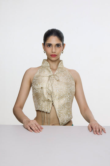 Handwoven Ivory-Gold Blouse