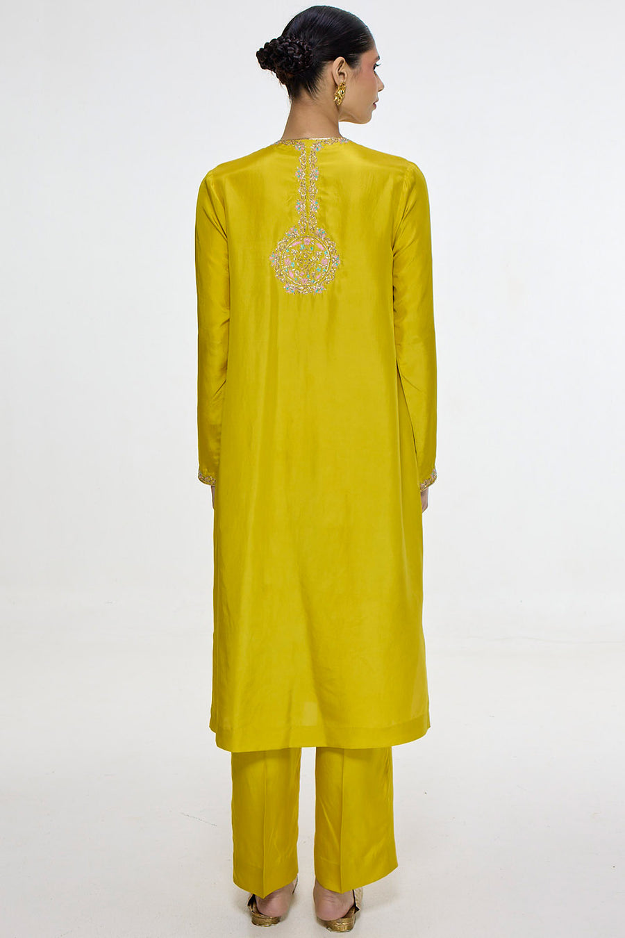 Handwoven Mustard Kurta Set