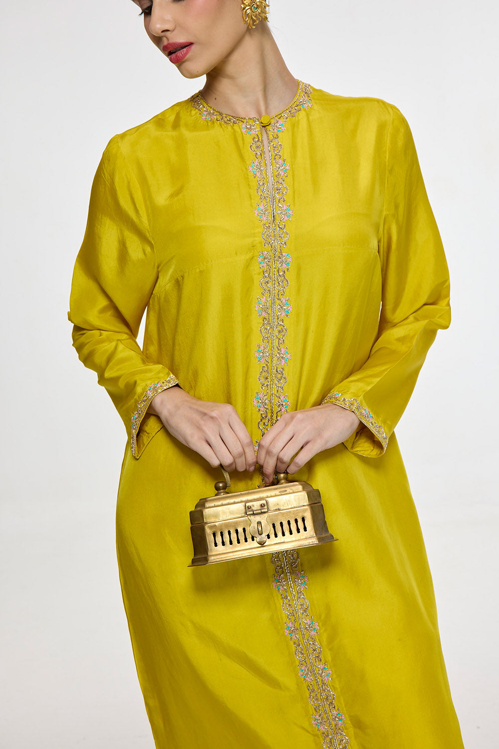 Handwoven Mustard Kurta Set