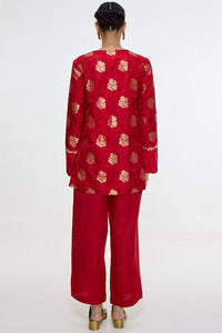 Handwoven Red Short Kurta Set