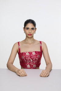 Handwoven Rose Red Blouse