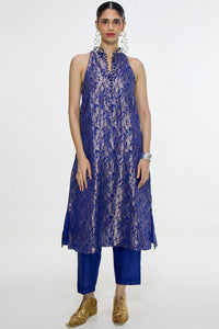 Handwoven Royal Blue Kurta Set