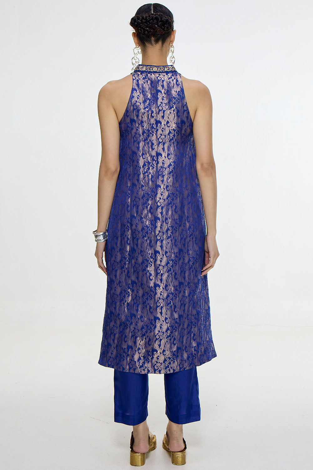 Handwoven Royal Blue Kurta Set