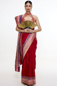Handwoven Scarlet Red Saree