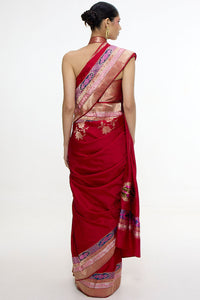 Handwoven Scarlet Red Saree