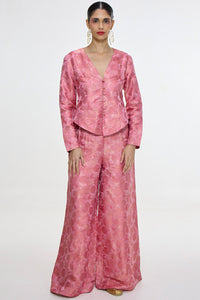 Handwoven Soft Pink Jacket Set