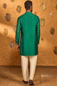 Green Totem Lines And Pot Kurta Set