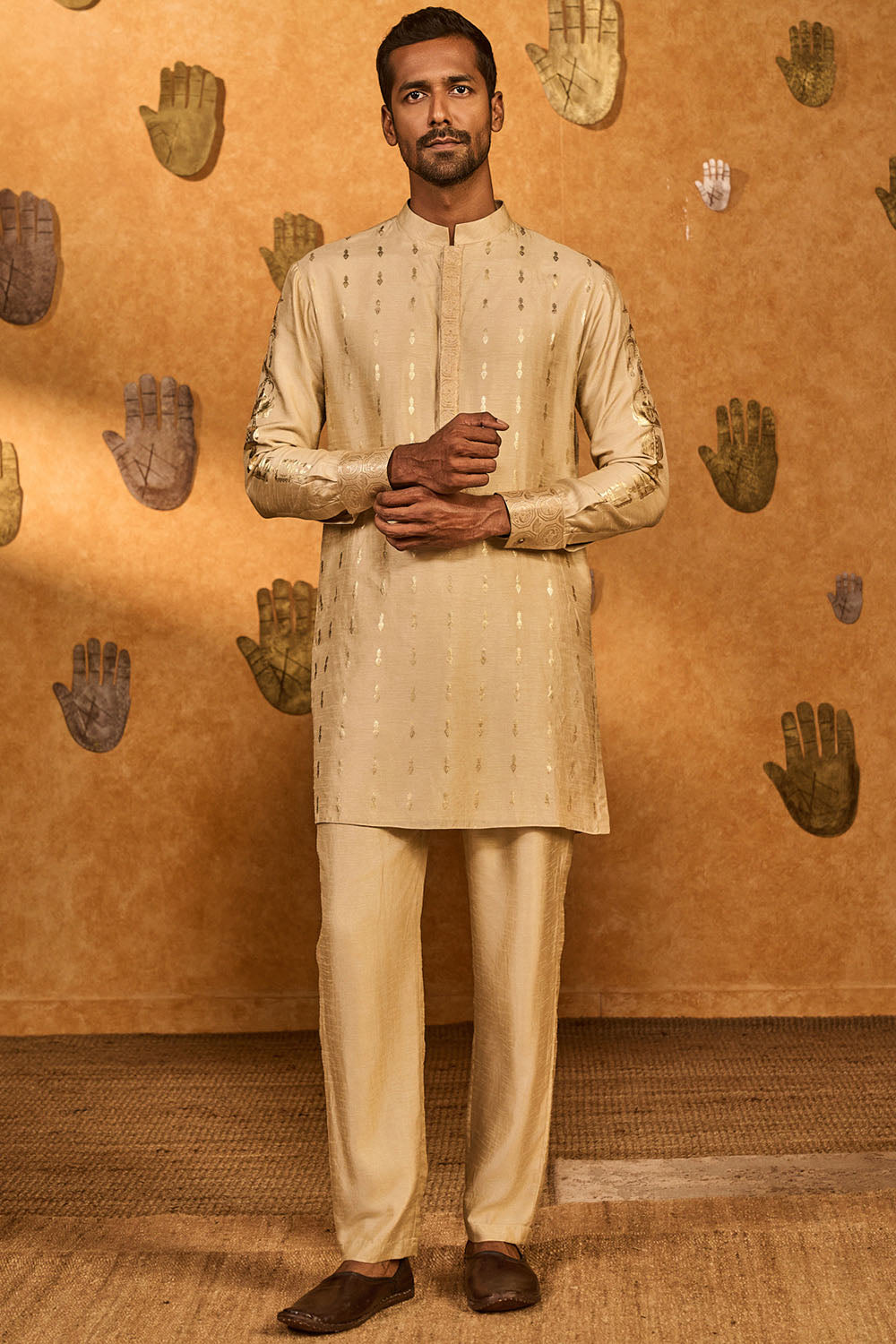 Beige Littile Pots Kurta Set