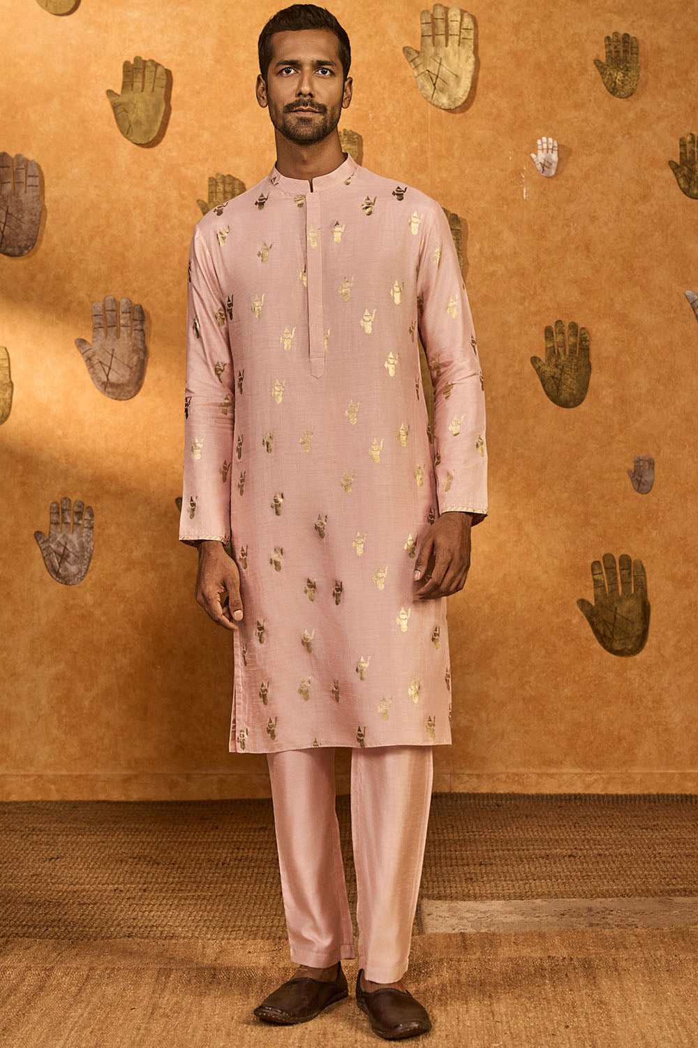 Baby Pink Whispering Leaf Kurta Set