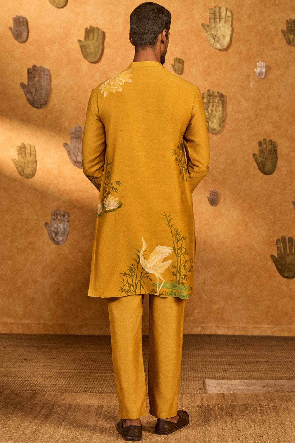 Ochre Bamboo Grove Kurta Set