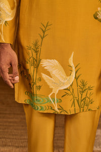 Ochre Bamboo Grove Kurta Set