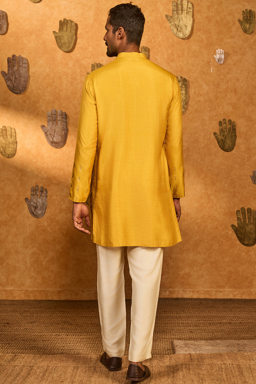 Ochre Trinklet And Pots Kurta Set