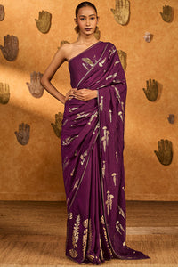 Berry Cherry Wine Saree