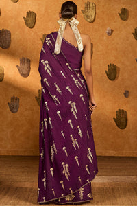 Berry Cherry Wine Saree