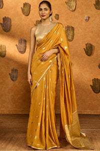 Ochre Tea Blossom Saree
