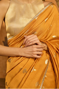 Ochre Tea Blossom Saree