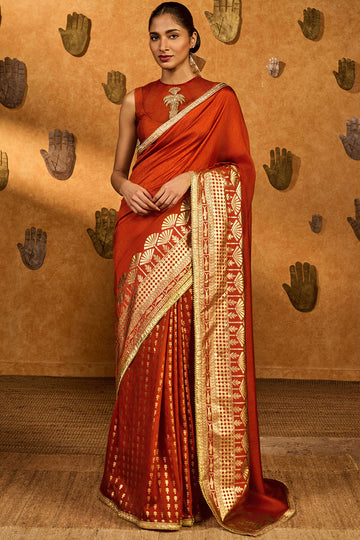 Rust Snow Light Saree