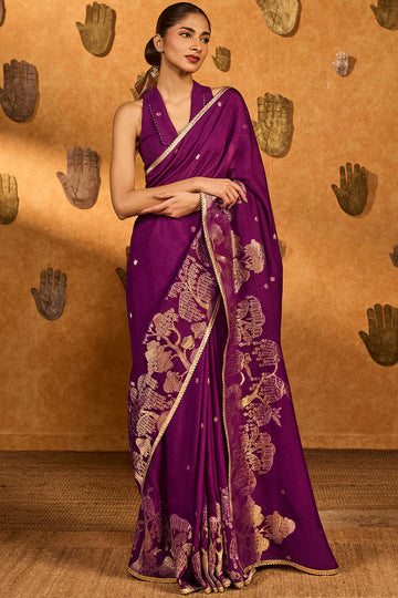Berry Wine Zen Saree