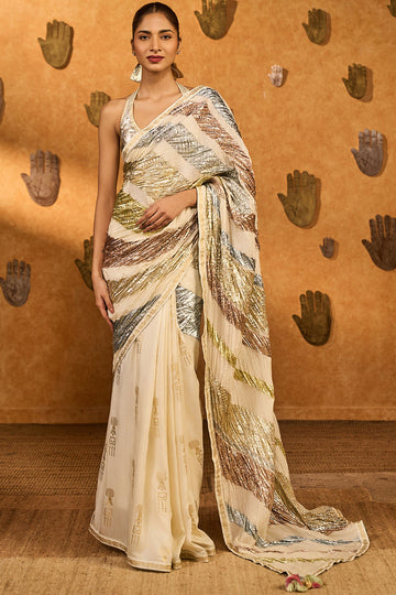 Rainbow Muse Gota Saree