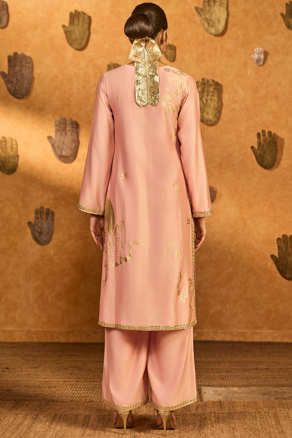 Babypink Crane Dawn Kurta Set