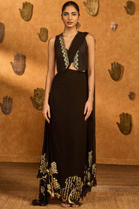 Black Zen Stitched Saree