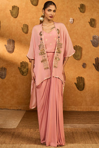 Champagne Heartbeat Draped Cape Set