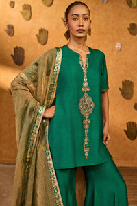 Green Gilded Sharara Set