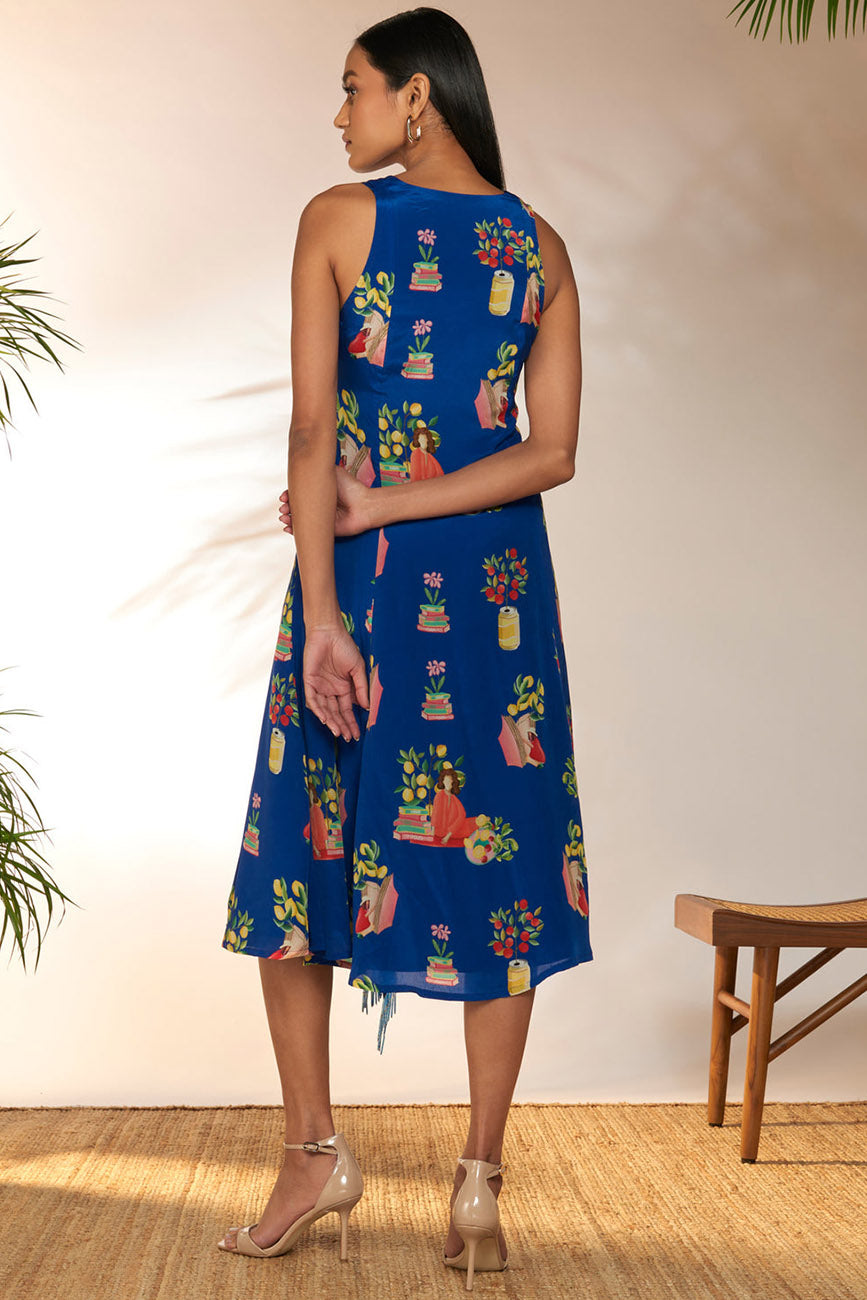 Blue Tangy Tango Midi Dress