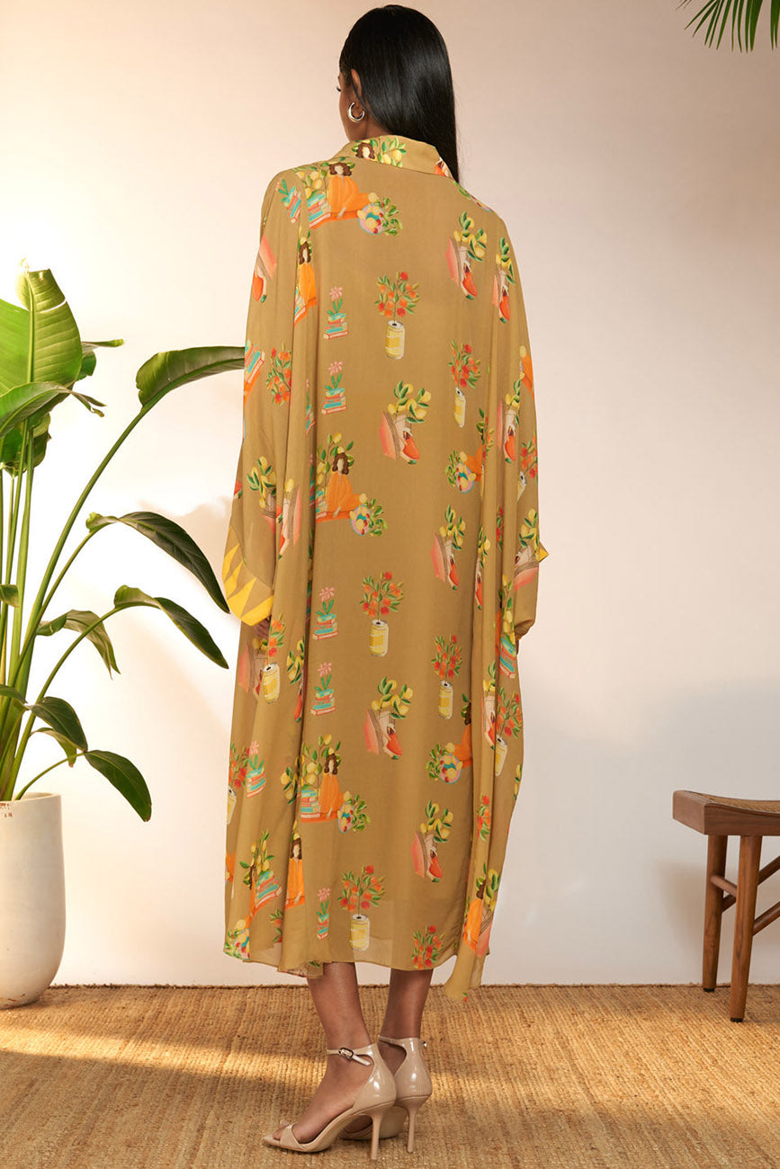 Tan Tangy Tango Collar Kaftan