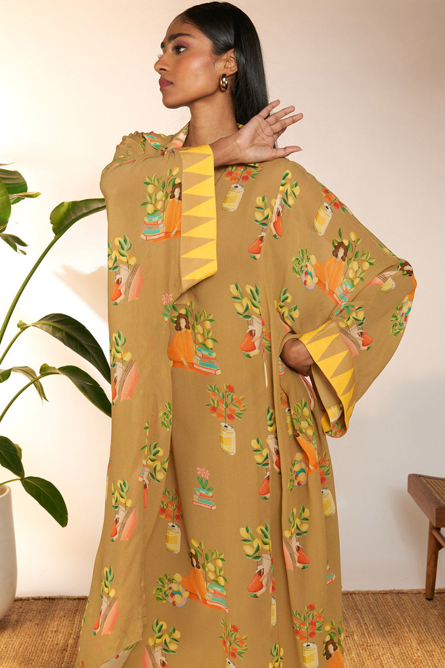 Tan Tangy Tango Collar Kaftan