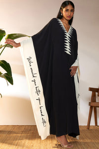 Black Slogan Kaftan