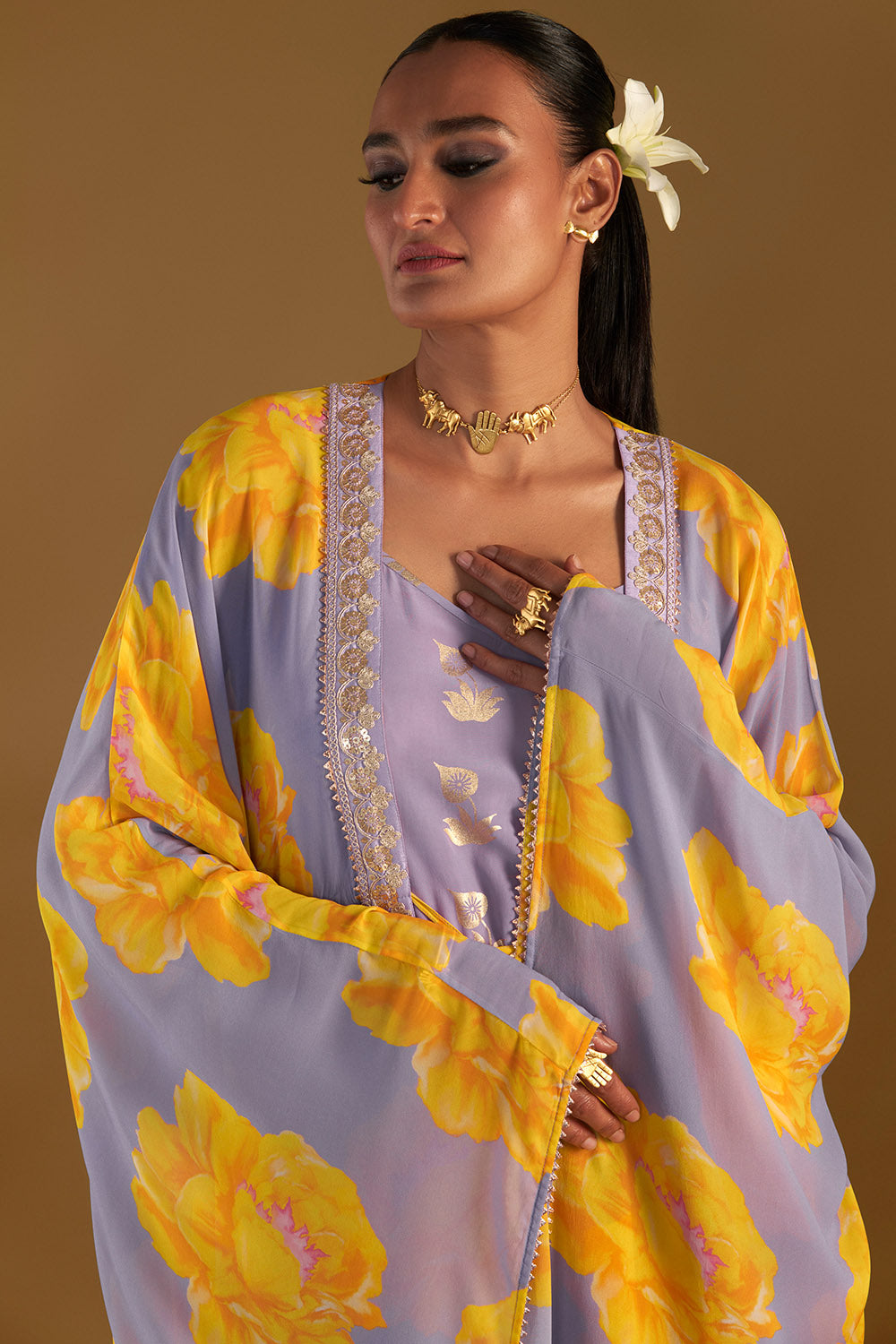 Lilac Sunshine Mimosa Cover-Up Kaftan