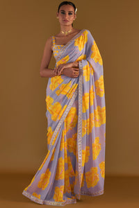 Lilac Sunshine Mimosas Saree