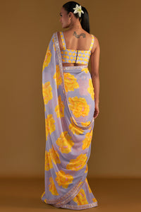 Lilac Sunshine Mimosas Saree