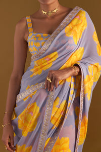 Lilac Sunshine Mimosas Saree