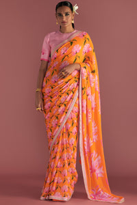 Orange Mist Saree