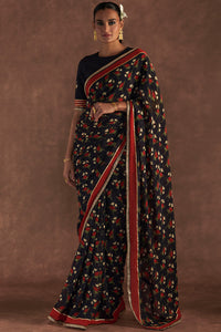 Black Irisbud Saree