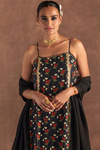 Black Irisbud Anarkali Set