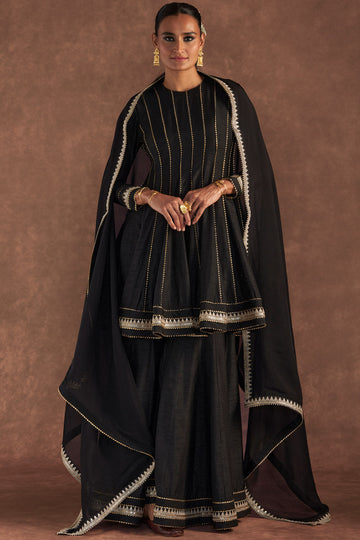 Black Sharara Set