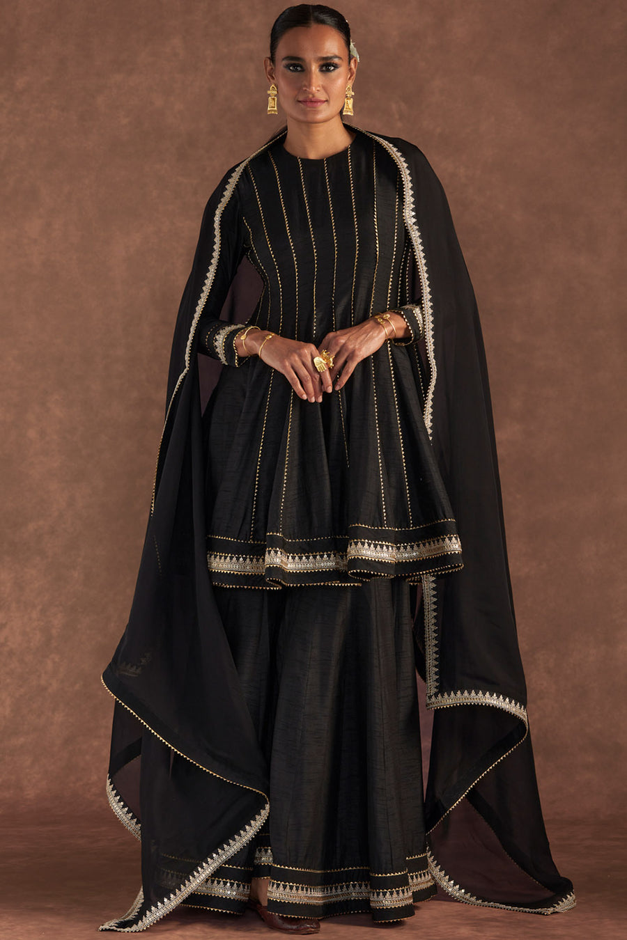 Black Sharara Set