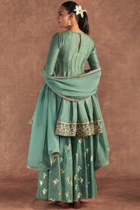 Moss Green Irisbud Sharara Set