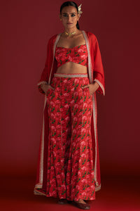 Red Rain Lily Cape Set